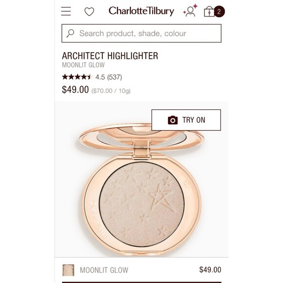 Charlotte Tilbury Glow Glide Highlighter - Moonlit Glow - Picture 1 of 6